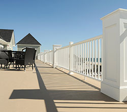 AZEK Decking & Railing Premier White Composite Railing, Classic Victorian profile, in five popular colors, offers a high-end look that lasts, with quick and easy installation