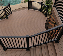 AZEK Decking & Railing, Arbor Decking, Capped polymer decking protected with Alloy Armour Technology, Morado Deck Rail