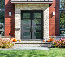 Glenview Doors Modern Entry Door Style: Custom Wood Double Door, Insulated Privacy Glass GD-EMD-823DD