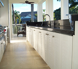 NatureKast – Painted White Outdoor Cabinetry