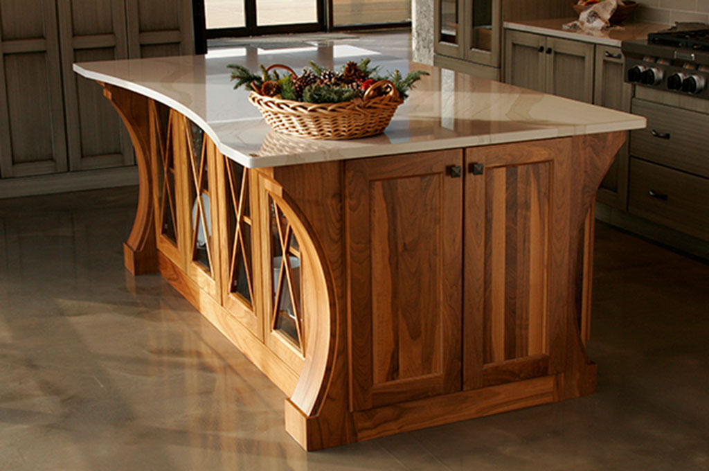 Showroom Tour – Walnut Island With Natural Marble Countertop